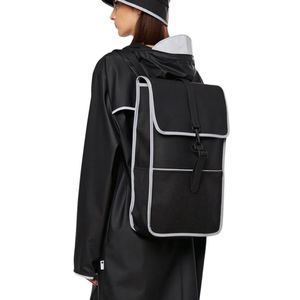 RAINS Backpack Reflective | 70 Black Reflective One Size - 19” x 11.75” x 4.5”